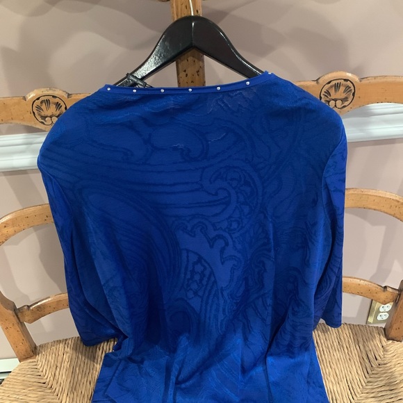 Ming Wang 1x jacket with silver nailheads in cobalt blue - Picture 4 of 10